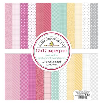 Doodlebug Love Notes Designpapier - Petite Print Assortment